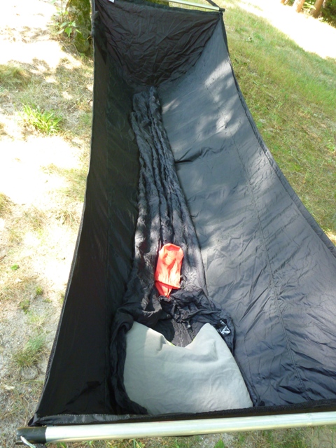 Liner and Pillow in my JRB hammock